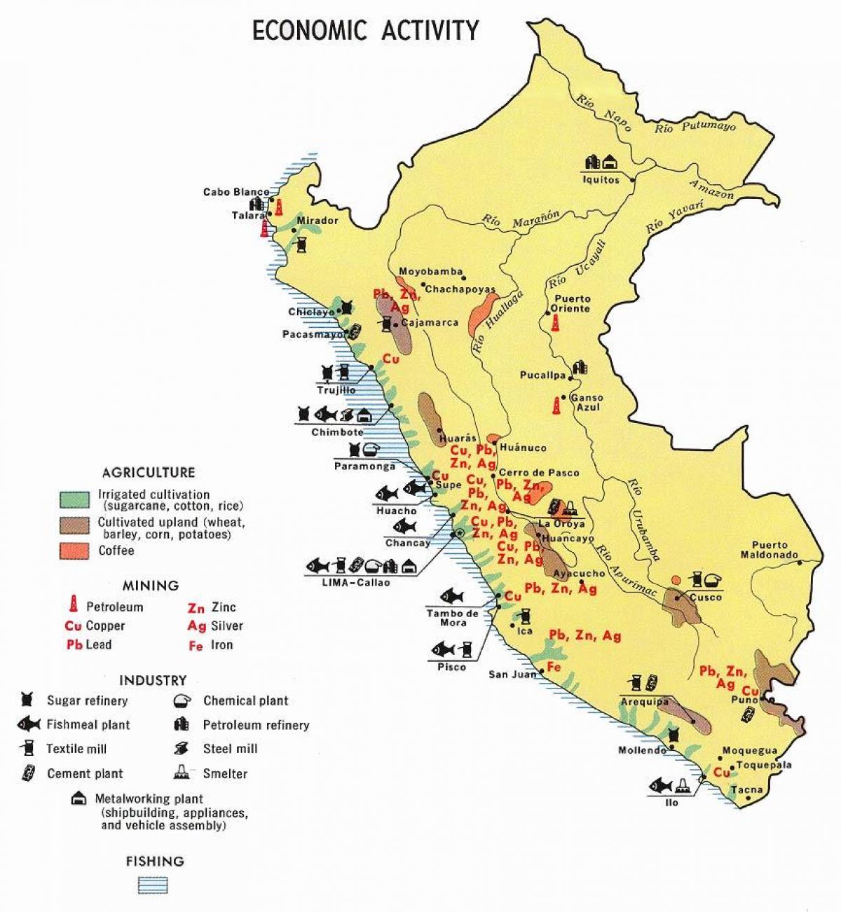 карта Перу сельское хозяйство