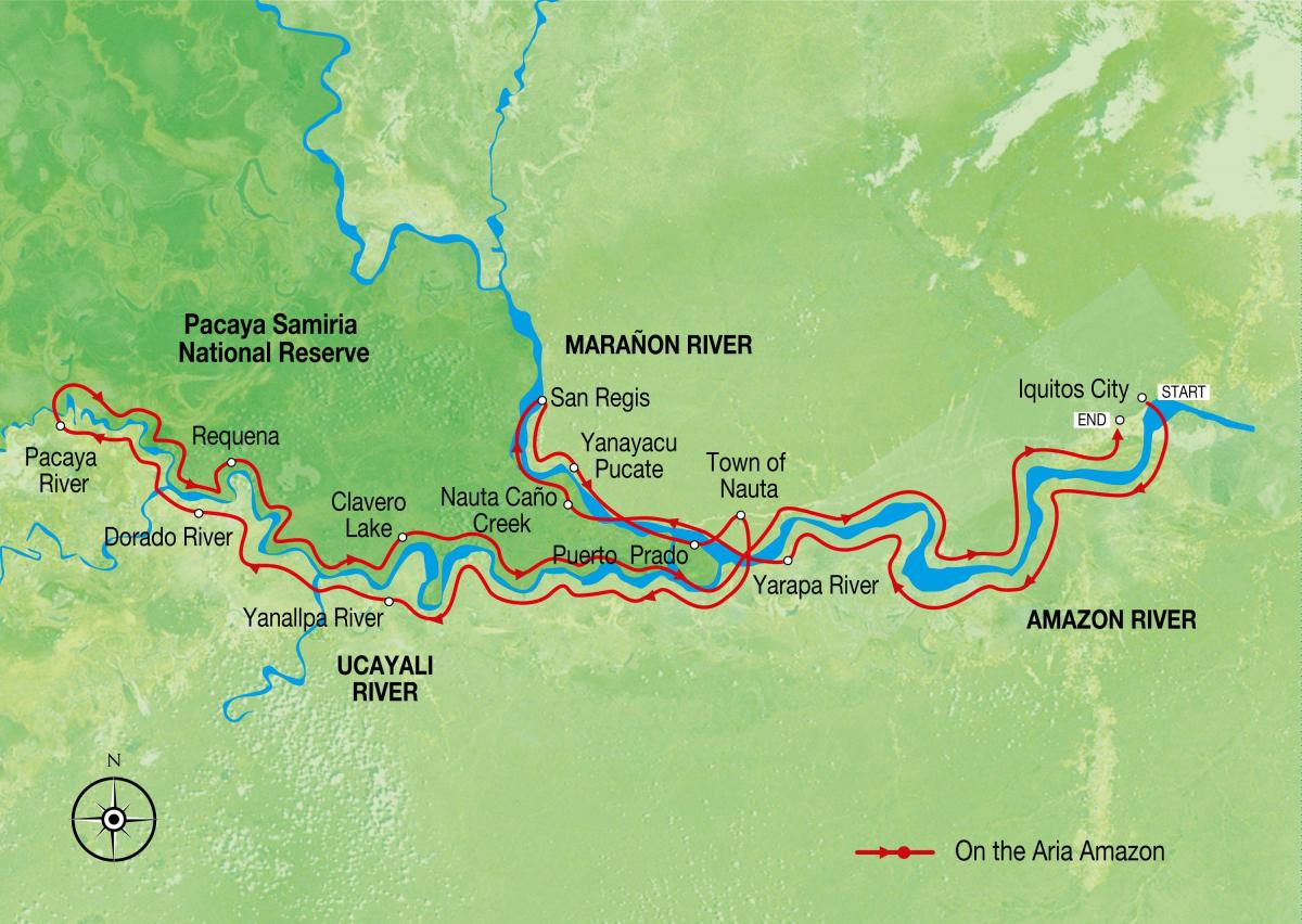карта река Амазонка Перу
