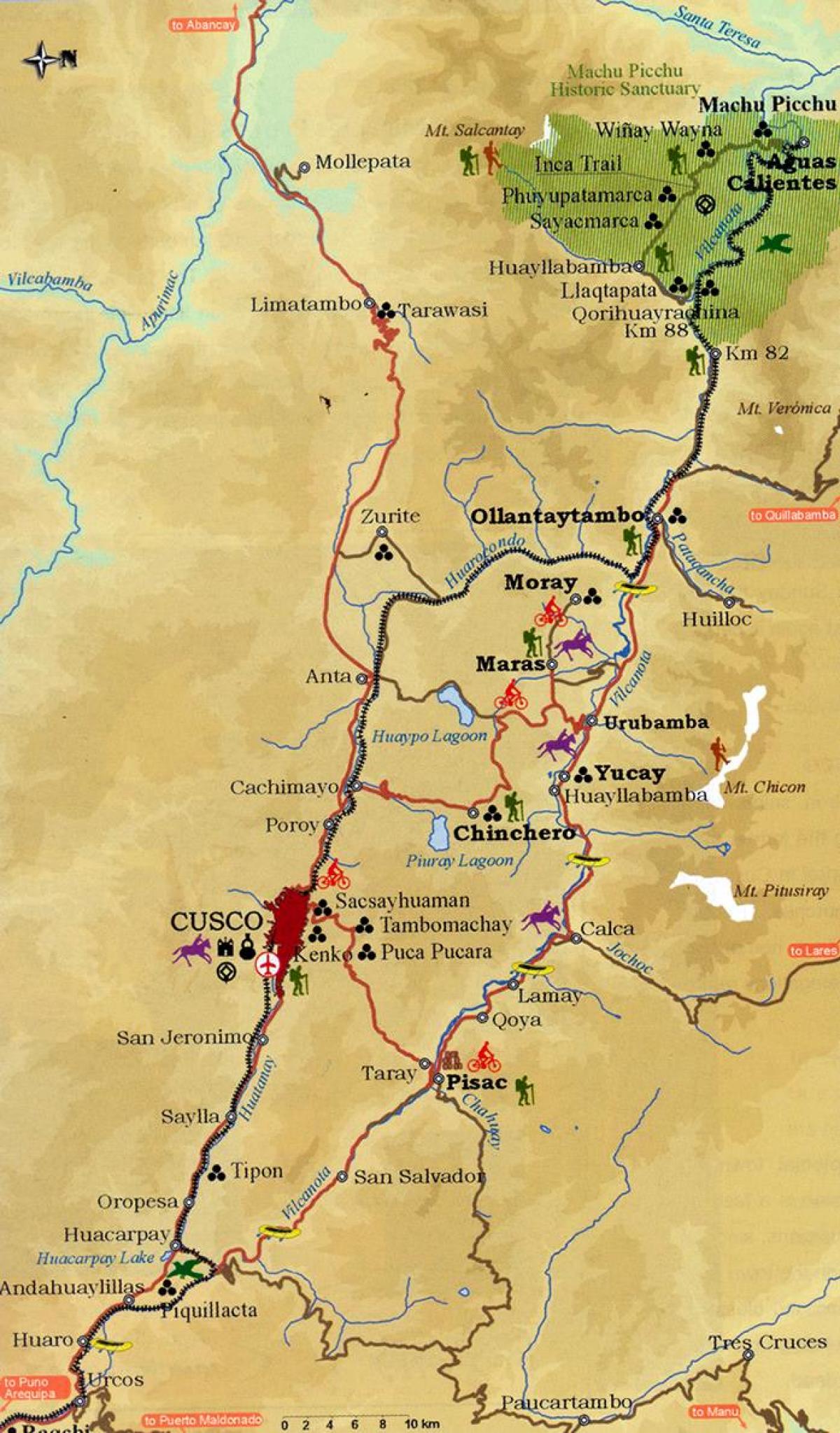 карта священной долине Куско, Перу