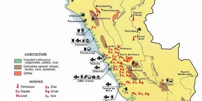Карта Перу сельское хозяйство