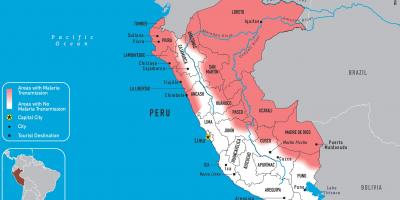 Карта Перу с малярией