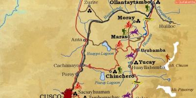 Карта священной долине Куско, Перу